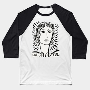 Portrait in Black and White of A Woman by Emmanuel Signorino Baseball T-Shirt